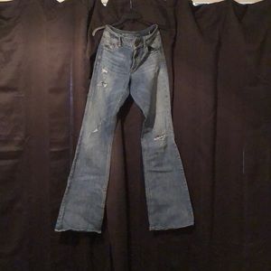 AEO “Artist” distressed double button jeans